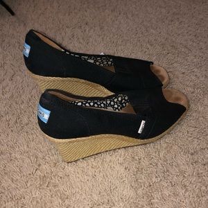 Black Toms Wedges